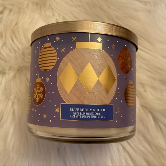 Bath & Body Works Blueberry Sugar 3-Wick Candle - New - Picture 3 of 7